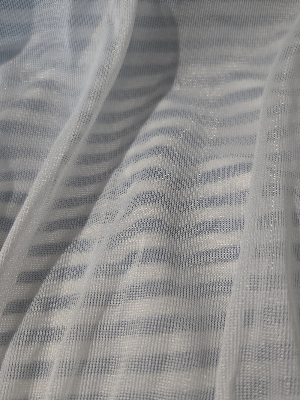 Striped Blue Ruffle-Front Tank Top - Picture 4 of 4